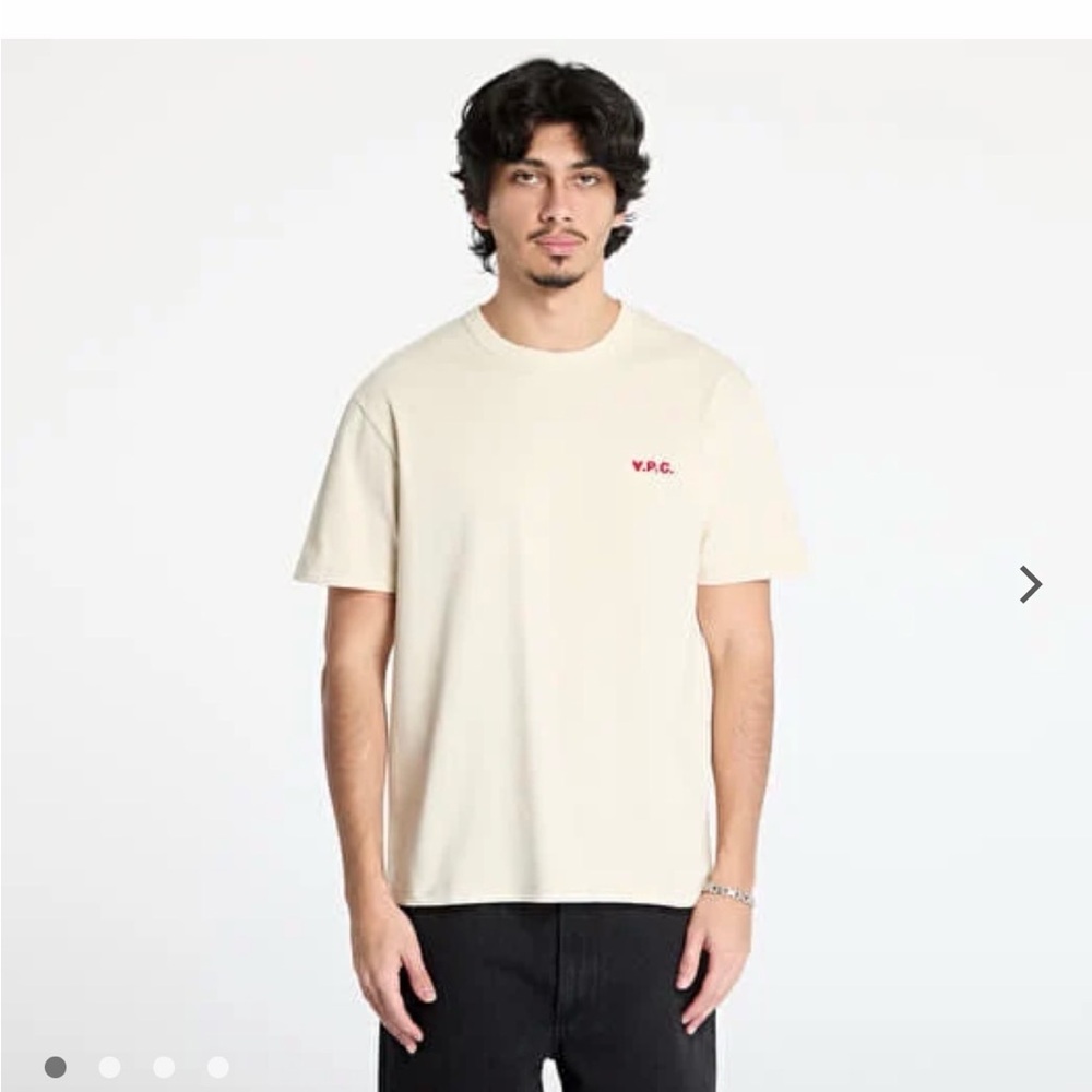 APC Men's logo cream T-Shirt